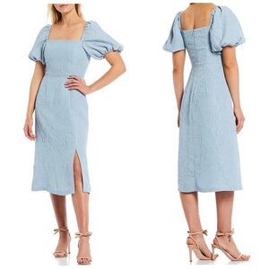 Sachin + Babi Light Blue Puff Sleeve Midi Dress